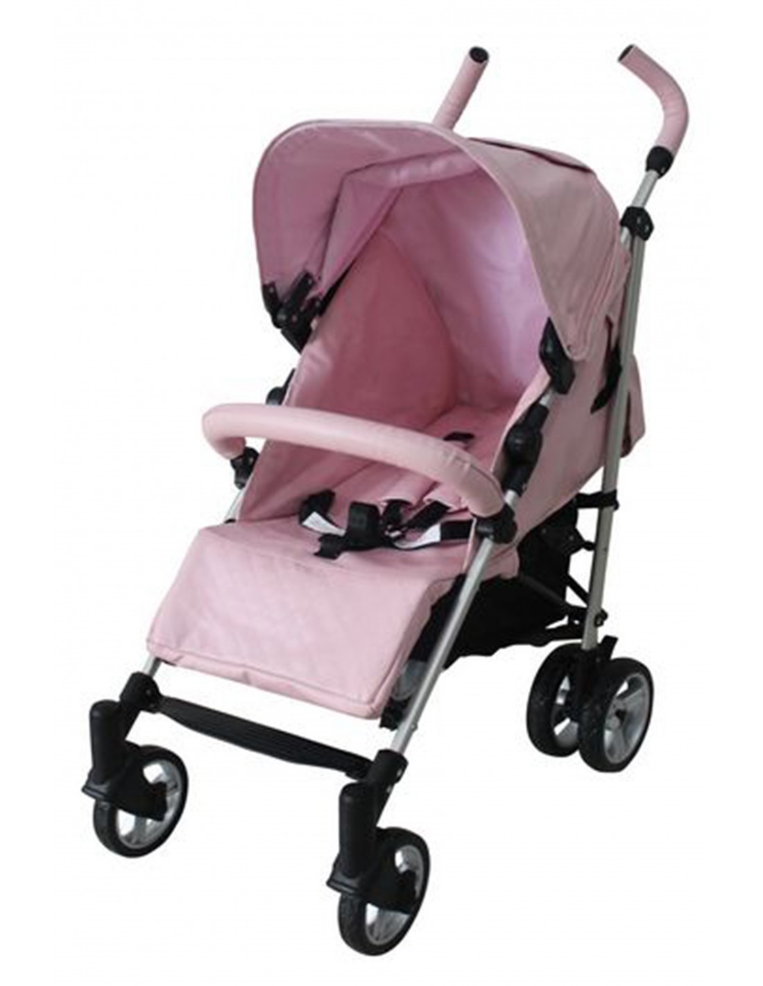 Babyco Massimo 2 Leatherette Stroller With Changing Bag & Cosy Toes-Pink
